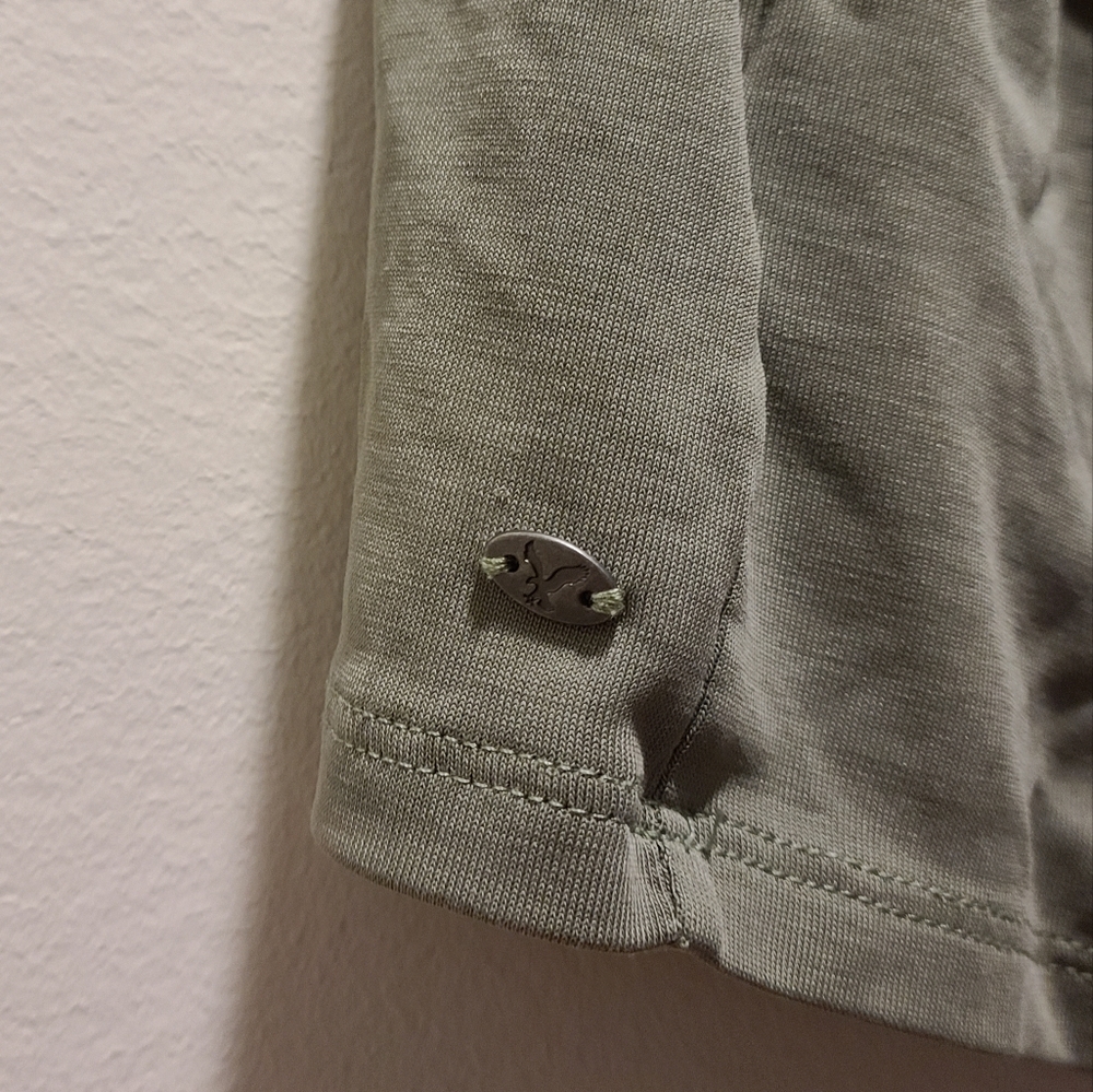 Olive/Sage Green Vneck Tank Top S American Eagle Soft & Sexy Peplum - Picture 7 of 16